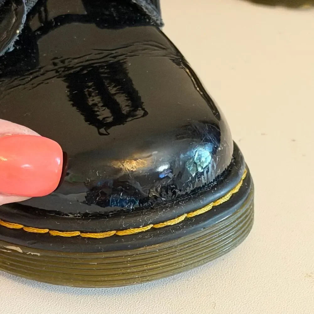 Dr. Martens 1460 T Black Patent Leather Combat Boots Toddler 9 Child Youth Kids